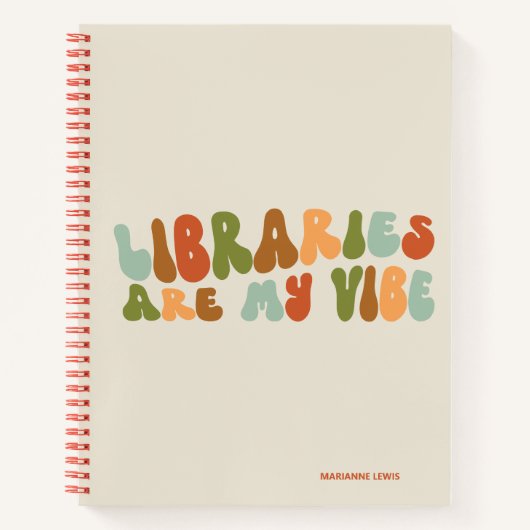 Groovy retro bibliotheken zijn mijn vibe, boek bib (Voorkant)