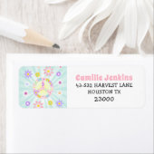 Groovy Retro Birthday Invitation Return Address Etiket (Insitu)