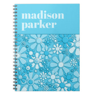Groovy Retro Bloemen Gepersonaliseerde jaren 60 Bl Notitieboek