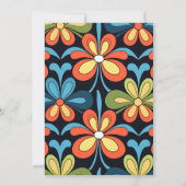 Groovy Retro Bloemenbruiloft Kaart (Achterkant)