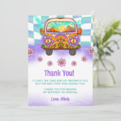 Groovy Retro Bloemige Bedankkaart Kaart (Staand voorkant)