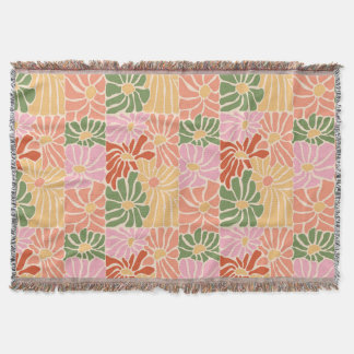 Groovy Retro Bloemstuk Deken