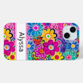 Groovy Retro Bloemstuk Persoonlijk Case-Mate iPhone Case (Achterkant (horizontaal))