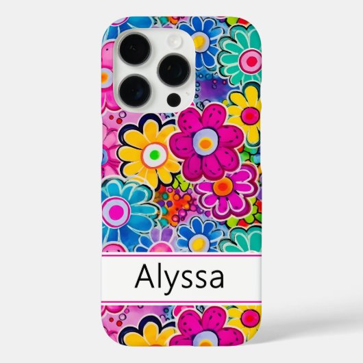 Groovy Retro Bloemstuk Persoonlijk Case-Mate iPhone Case (Achterkant)
