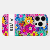 Groovy Retro Bloemstuk Persoonlijk Case-Mate iPhone Case (Achterkant (horizontaal))