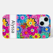 Groovy Retro Bloemstuk Persoonlijk Case-Mate iPhone Case (Achterkant (horizontaal))