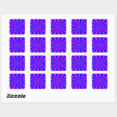 Groovy Retro Blue & Roze achtergrond Vierkante Sticker (Vel)