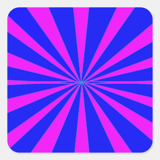 Groovy Retro Blue & Roze achtergrond Vierkante Sticker (Voorkant)