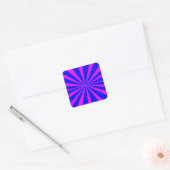 Groovy Retro Blue & Roze achtergrond Vierkante Sticker (Envelop)