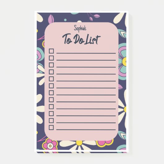 Groovy Retro Bohemian om lijstnaam te doen Post-it® Notes (Voorkant)