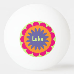 Groovy Retro Botanische Patroon Kunstwerk Pingpongballen