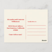 Groovy Retro Bright Red Ik heb nieuw adres verplaa Briefkaart (Achterkant)