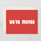Groovy Retro Bright Red Mod Verplaatst Nieuw Adres Briefkaart (Voorkant / Achterkant)