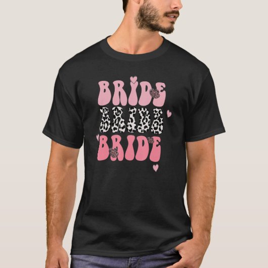Groovy Retro Bruid Bachelorette Party Match T-shirt (Voorkant)