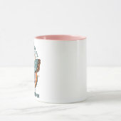 Groovy Retro Butterfly Rainbow Mok (Midden)