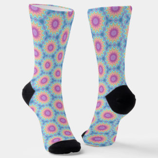 Groovy Retro caleidoscooppatroon Pastel Kleur Sokken