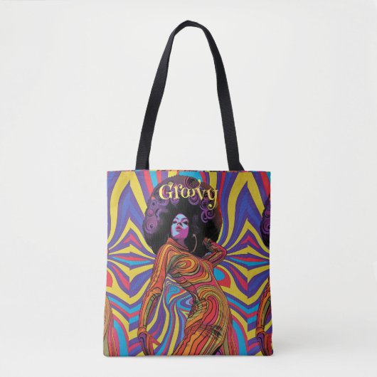 Groovy Retro Canvas tas (Voorkant)