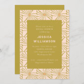 Groovy Retro Chartreuse Botanisch Vrijgezellenfees Kaart (Voorkant / Achterkant)