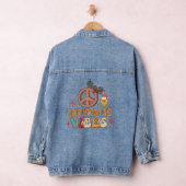 Groovy Retro Christmas Vibes Vredesbord Denim Jacket (Hangar)