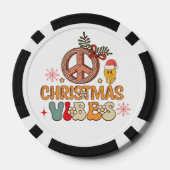 Groovy Retro Christmas Vibes Vredesbord Poker Chips (Achterkant)