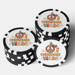 Groovy Retro Christmas Vibes Vredesbord Poker Chips