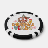 Groovy Retro Christmas Vibes Vredesbord Poker Chips (Enkel)
