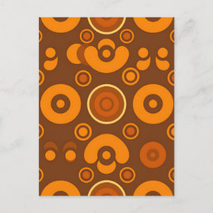Groovy Retro Cirkel Abstract Patroon Jaren 70 Briefkaart