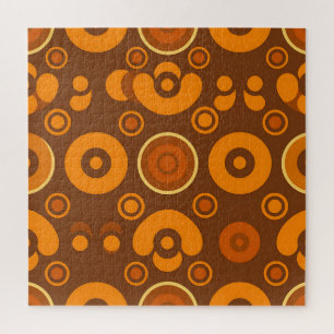 Groovy Retro Cirkel Abstract Patroon Jaren 70 Legpuzzel