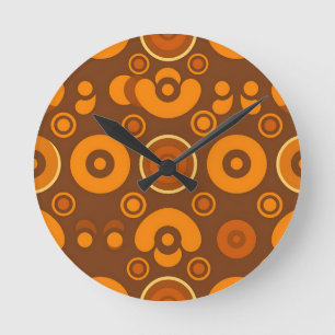 Groovy Retro Cirkel Abstract Patroon Jaren 70 Ronde Klok