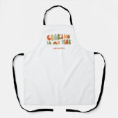 Groovy Retro Cooking is mijn vibe, chef foodie kok Schort (Voorkant)