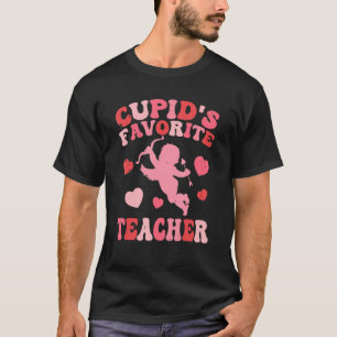 Groovy Retro Cupid's favoriete docent Valentijnse T-shirt