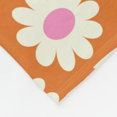 Groovy Retro Daisies Floral Pattern op sinaasappel Fleece Deken (Hoek)