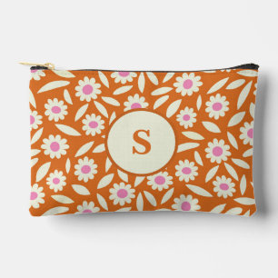 Groovy Retro Daisies Patroon op oranje monogram Etui