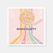 Groovy Retro Daisy Disco Verjaardag Servet (Voorkant)
