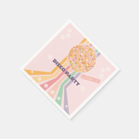 Groovy Retro Daisy Disco Verjaardag Servet (Hoek)