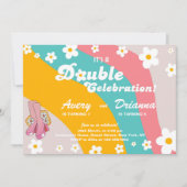 Groovy Retro Daisy Invitation Anniversaire Commune (Devant)