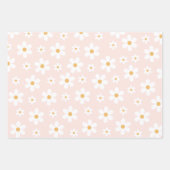Groovy Retro Daisy Pink Inpakpapier Vel (Voorkant 2)