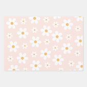 Groovy Retro Daisy Pink Inpakpapier Vel (Voorkant)