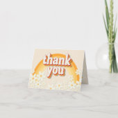 Groovy Retro Daisy Rainbow Bedankt Card | Boho 7 (Voorkant)