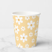 Groovy Retro Daisy yellow Papieren Bekers (Achterkant)