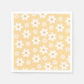 Groovy Retro Daisy yellow Servet (Voorkant)