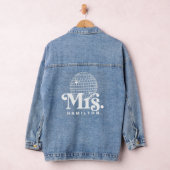 Groovy Retro Disco Ball Mrs trouwdag Denim Jacket (Hangar)
