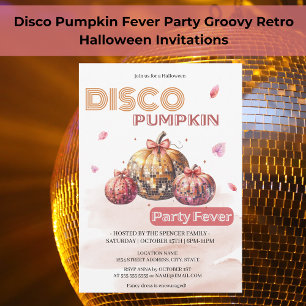 Groovy Retro Disco Pumpkin Halloween Party Fever Kaart