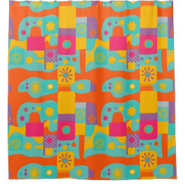 Groovy Retro Douchegordijn
