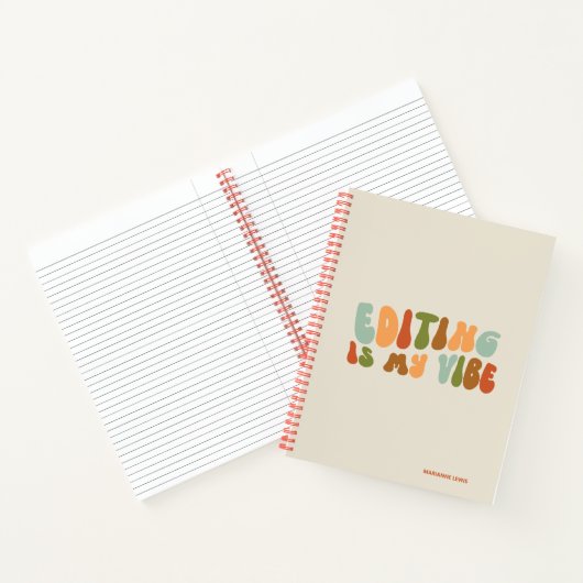 Groovy Retro Editing is mijn vibe, editor Notitieboek (Binnen)