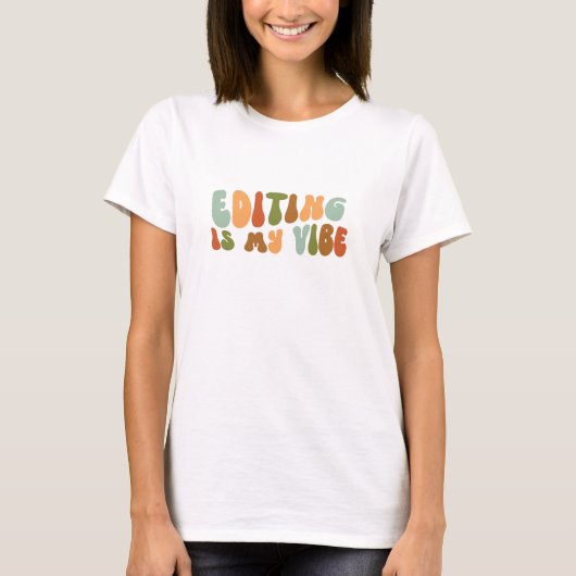 Groovy Retro Editing is mijn vibe, editor T-shirt (Voorkant)