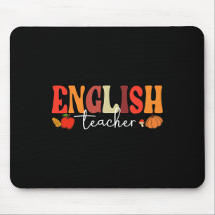 Groovy Retro English Teacher Herfst Vibes Autumn T Muismat