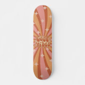 Groovy Retro Esthetische Goede Vibes Skateboard (Voorkant)