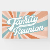 Groovy Retro Familie Reünie Samen Spandoek (Horizontaal)