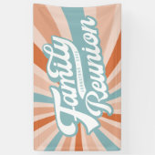 Groovy Retro Familie Reünie Samen Spandoek (Verticaal)